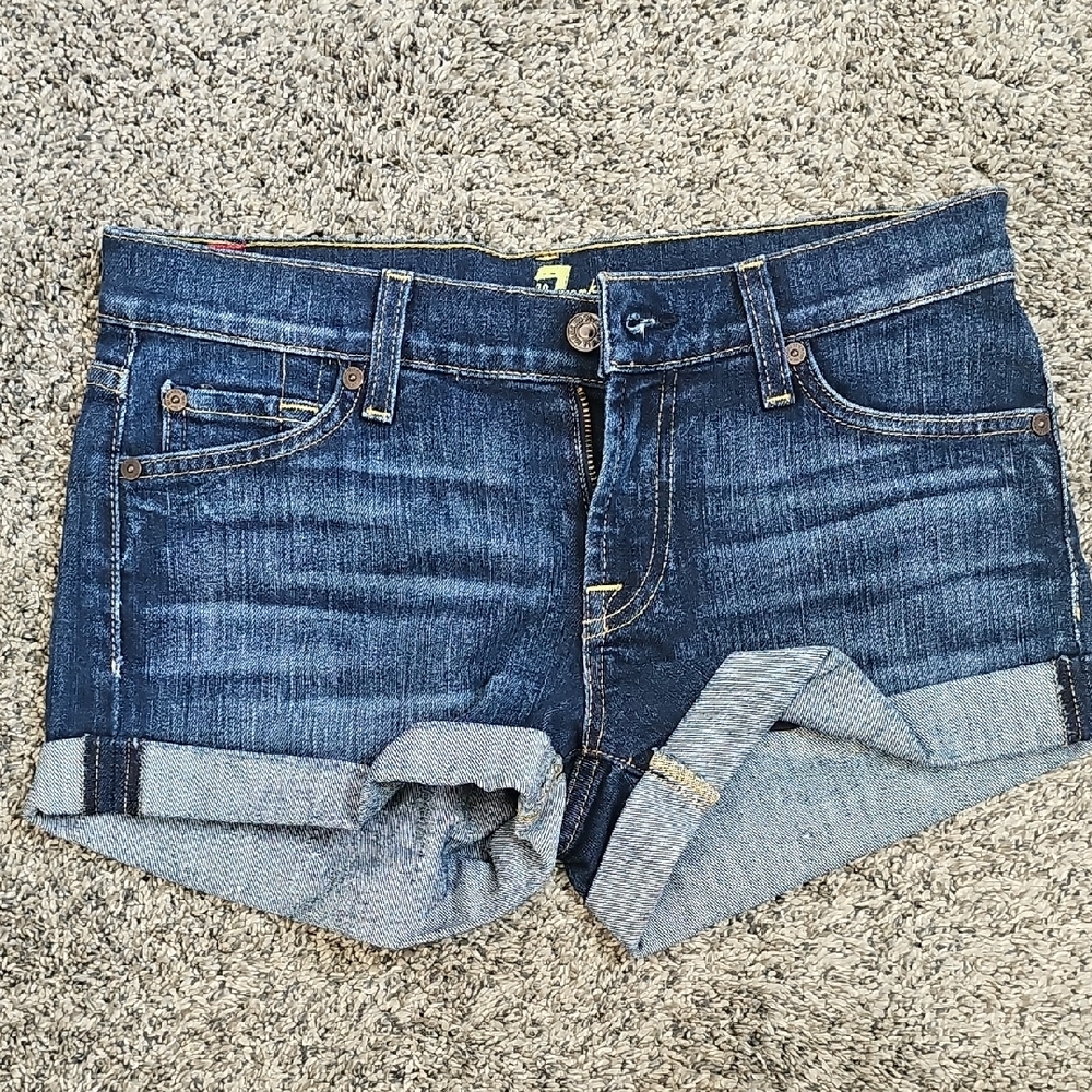 7 For All Mankind Indigo Denim Shorts